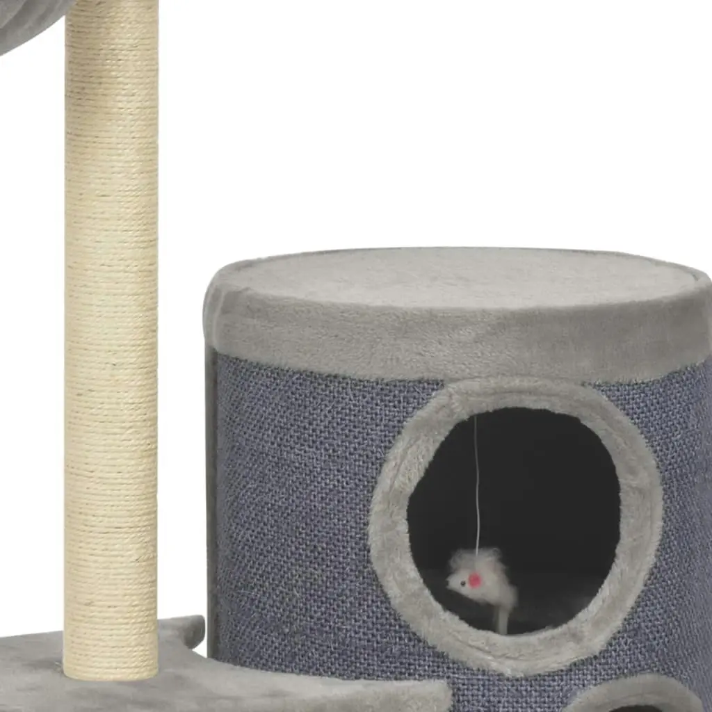 Cat Tree with Sisal Scratching Posts Grey 148 cm 170668