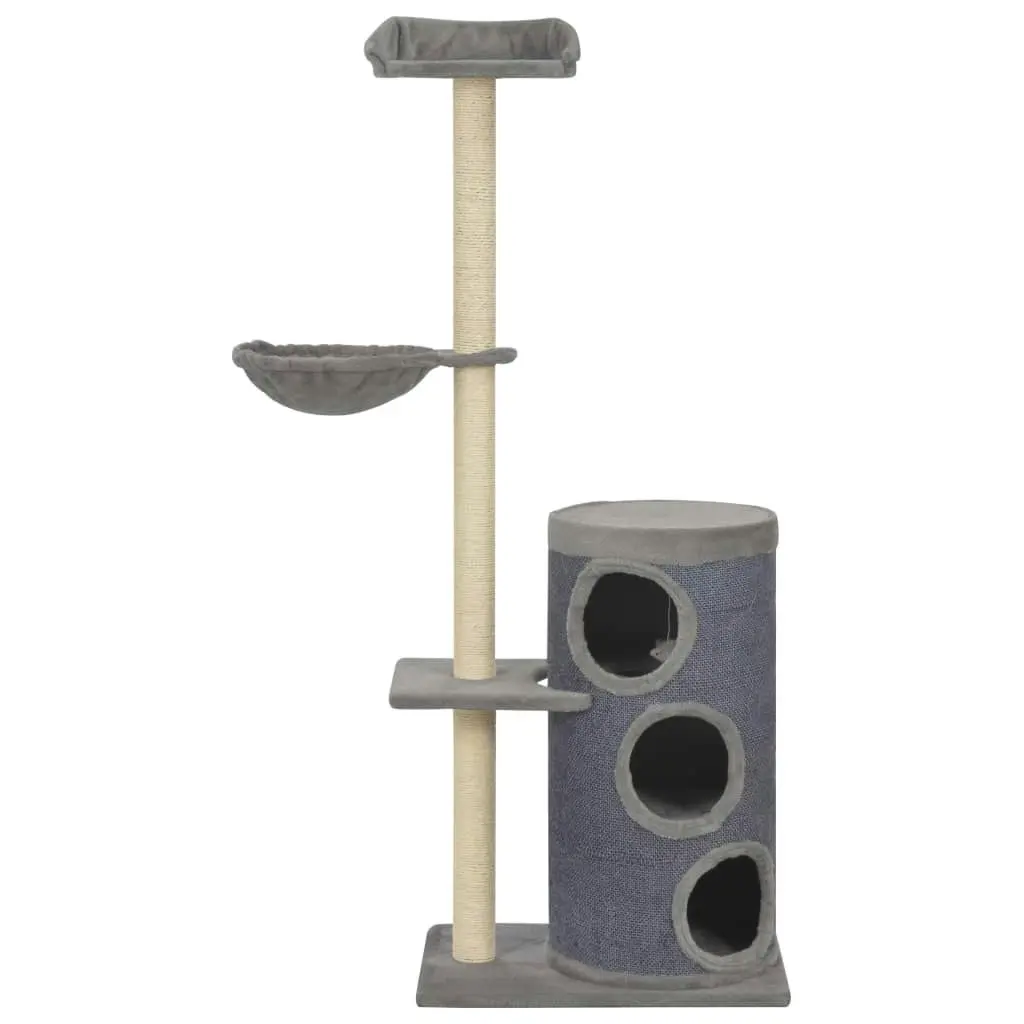 Cat Tree with Sisal Scratching Posts Grey 148 cm 170668