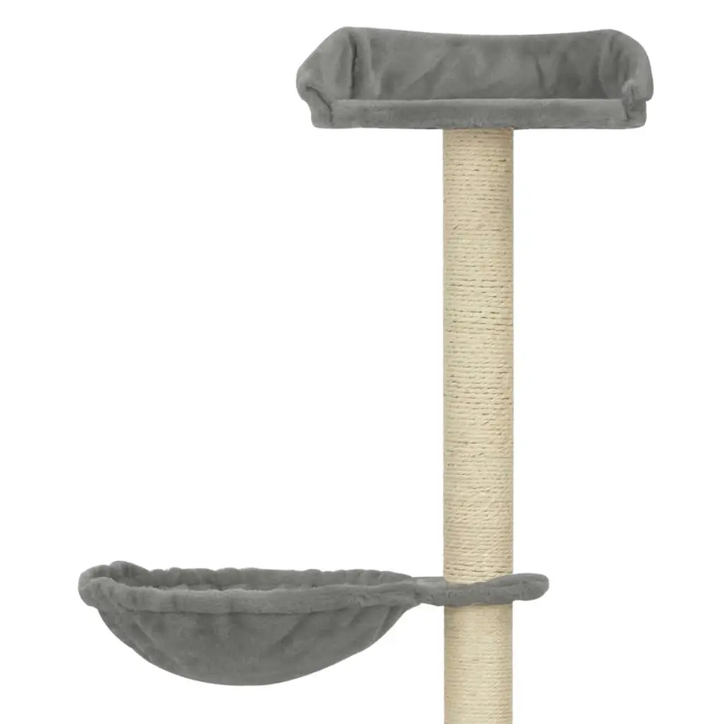 Cat Tree with Sisal Scratching Posts Grey 148 cm 170668