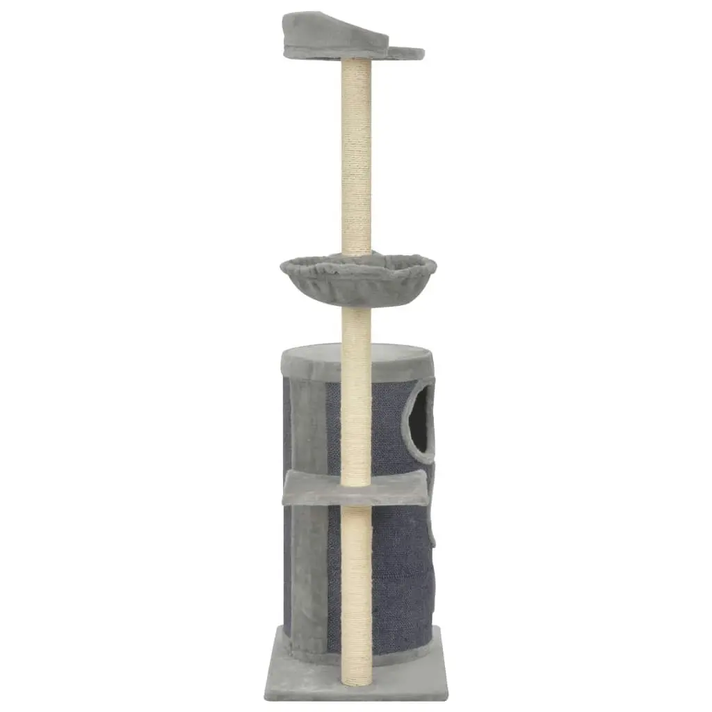 Cat Tree with Sisal Scratching Posts Grey 148 cm 170668