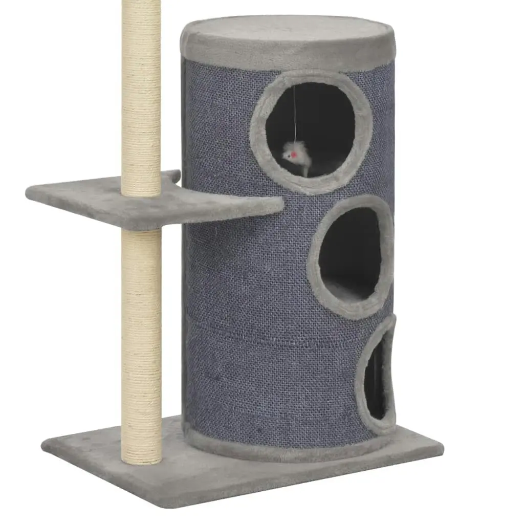 Cat Tree with Sisal Scratching Posts Grey 148 cm 170668