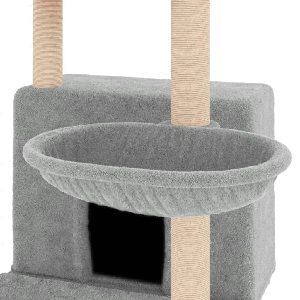 Cat Tree with Sisal Scratching Posts Light Grey 132 cm 171727