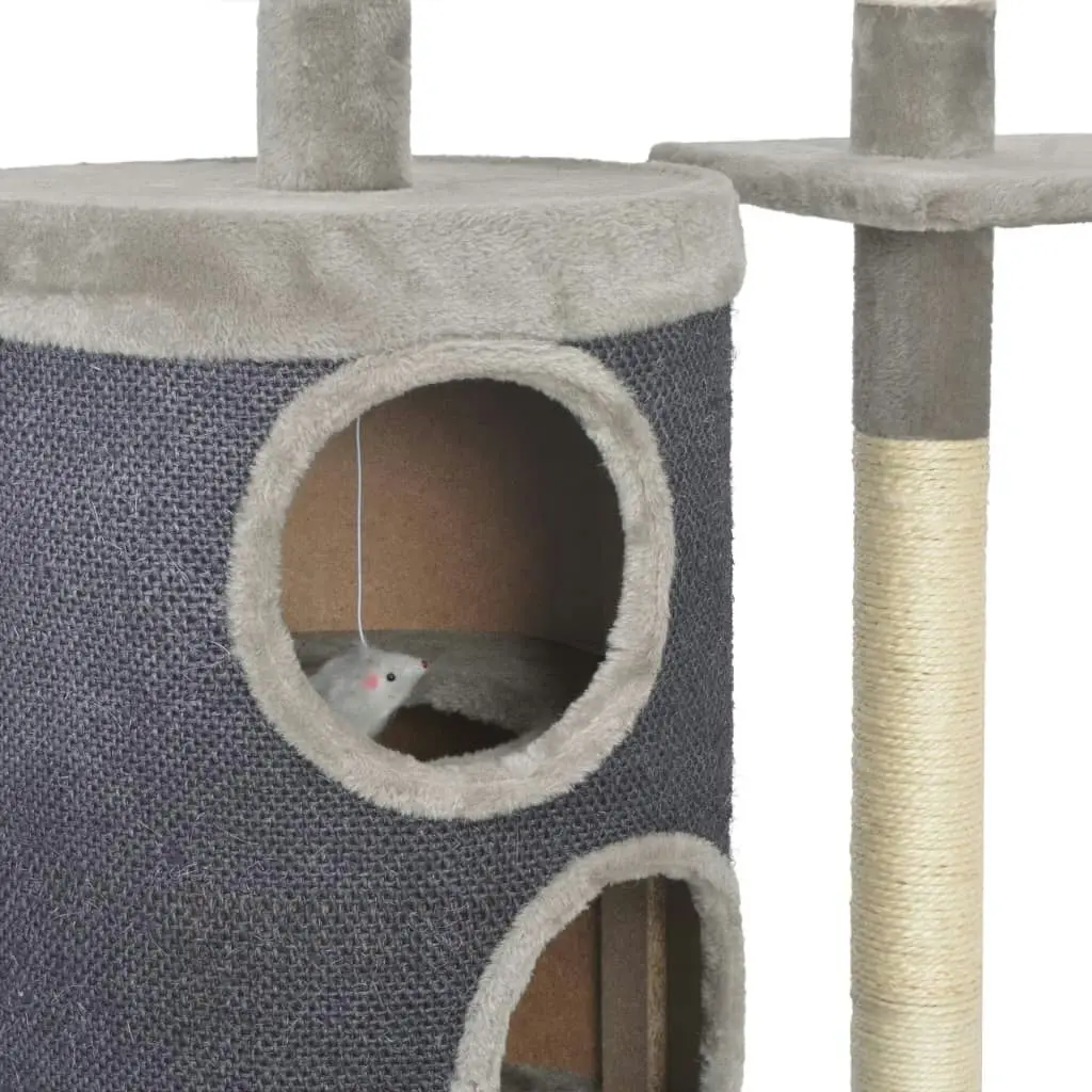 Cat Tree with Sisal Scratching Posts Grey 260 cm 170670