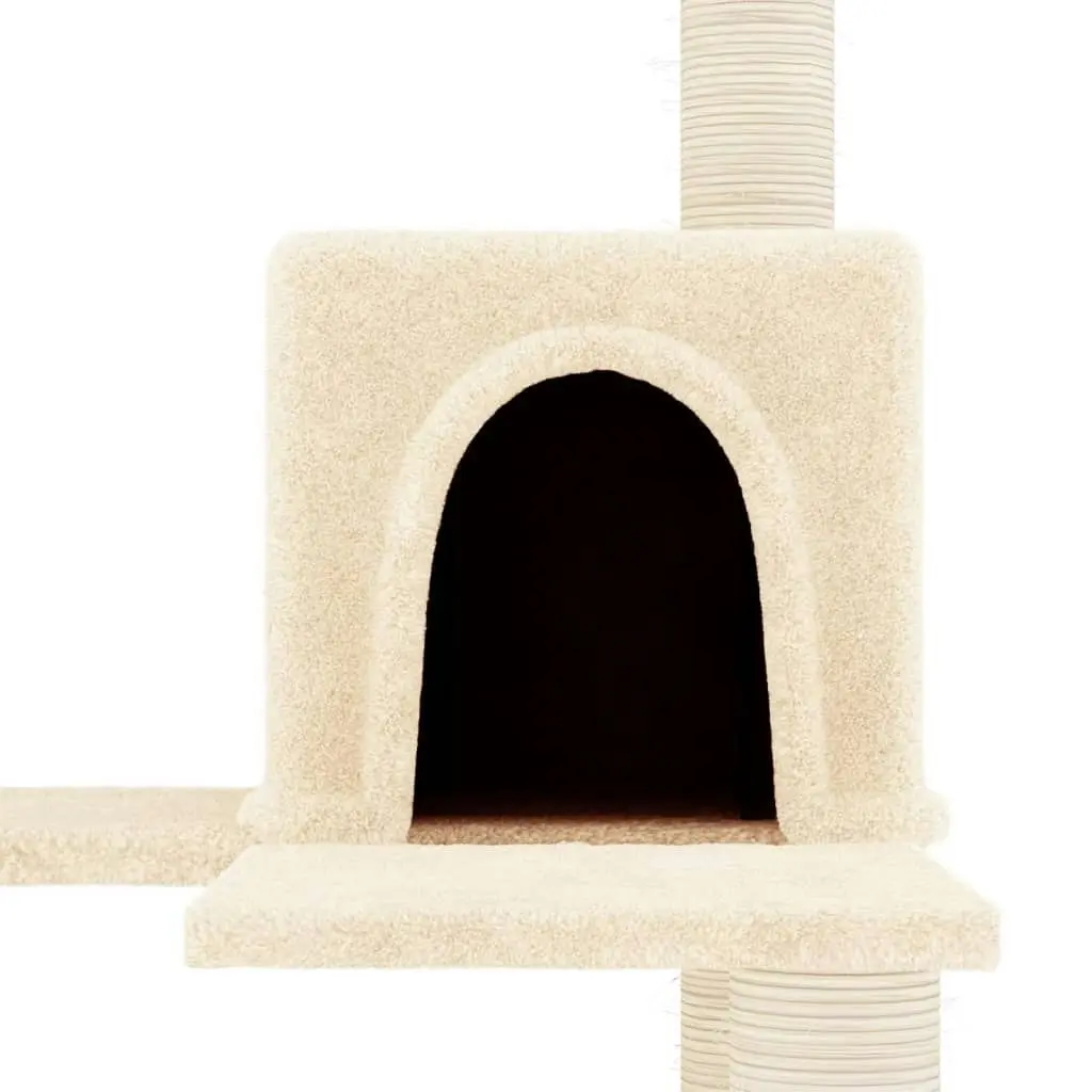 Cat Tree with Sisal Scratching Posts Cream 153 cm 171636