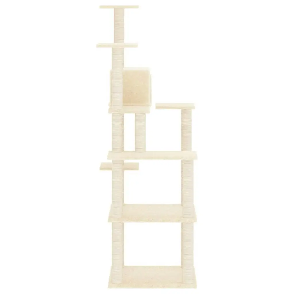 Cat Tree with Sisal Scratching Posts Cream 153 cm 171636