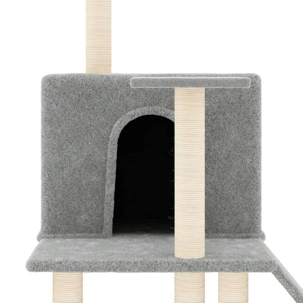 Cat Tree with Sisal Scratching Posts Light Grey 109 cm 171670