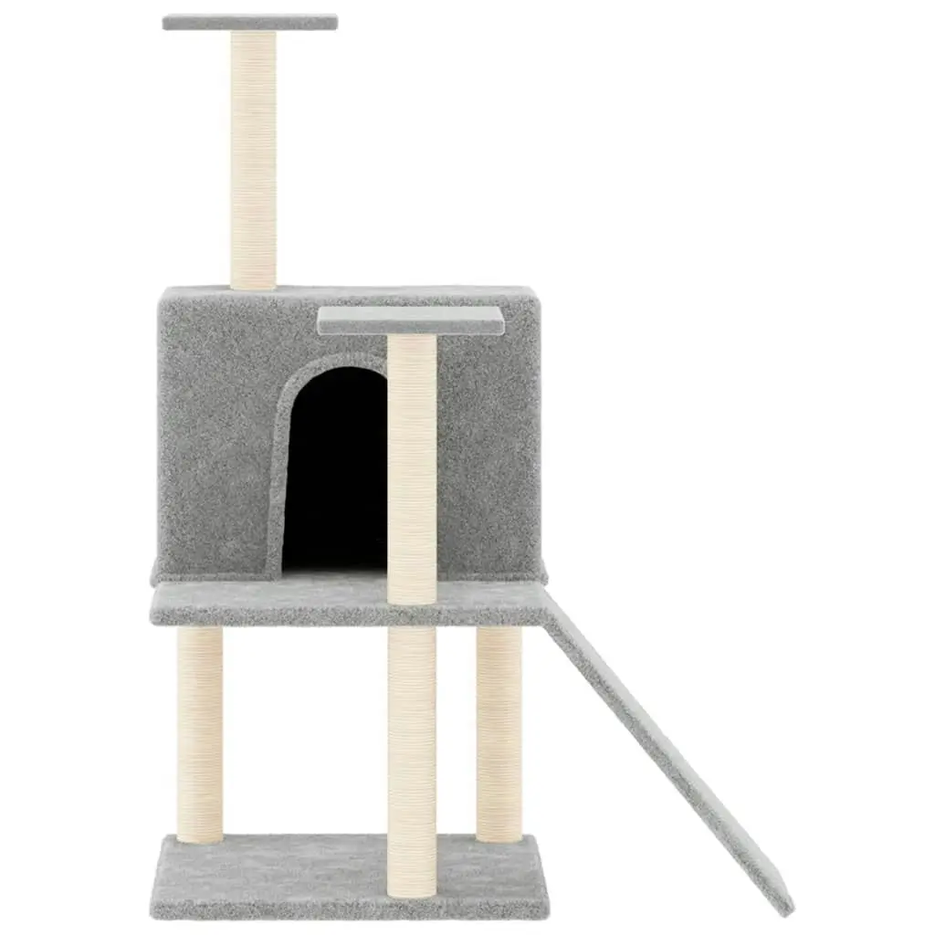 Cat Tree with Sisal Scratching Posts Light Grey 109 cm 171670