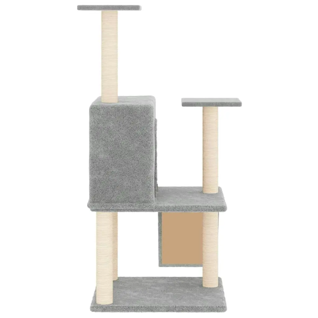 Cat Tree with Sisal Scratching Posts Light Grey 109 cm 171670