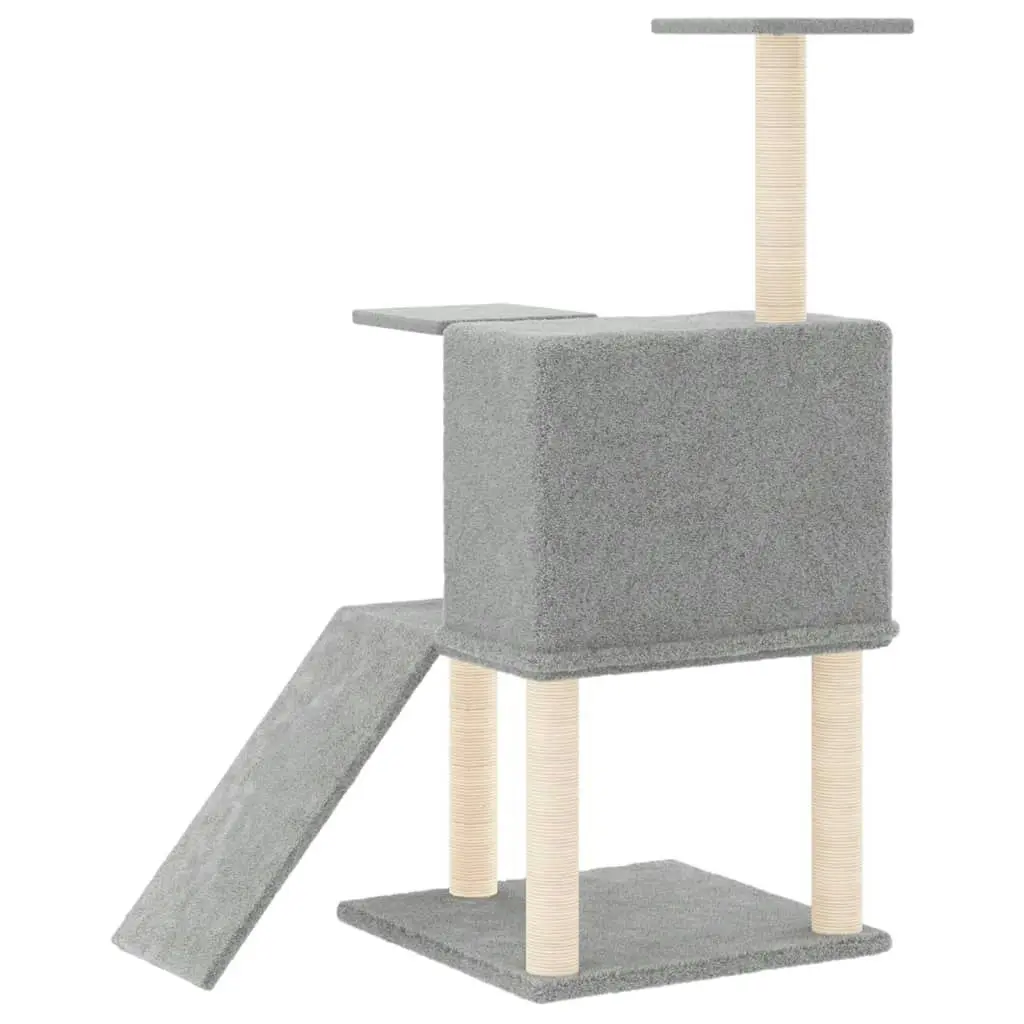 Cat Tree with Sisal Scratching Posts Light Grey 109 cm 171670