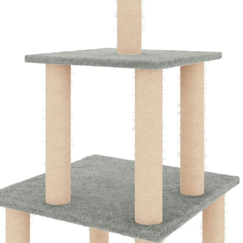 Cat Tree with Sisal Scratching Posts Light Grey 111 cm 171733