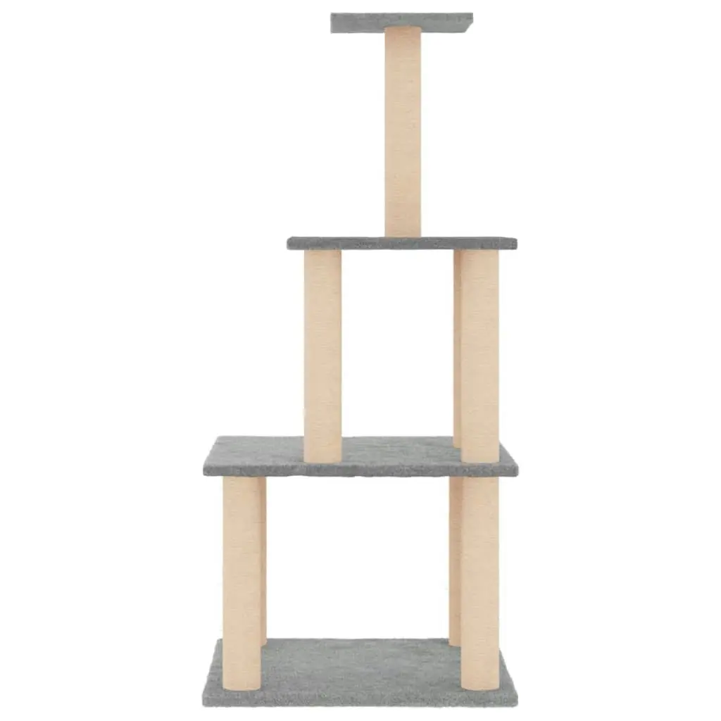 Cat Tree with Sisal Scratching Posts Light Grey 111 cm 171733