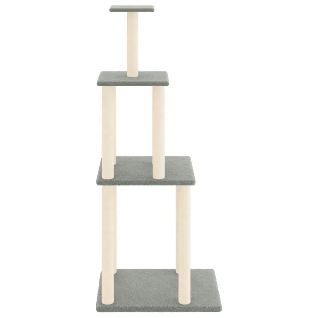 Cat Tree with Sisal Scratching Posts Light Grey 149 cm 171742