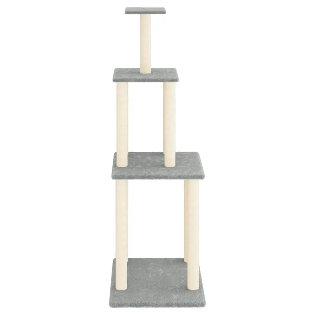 Cat Tree with Sisal Scratching Posts Light Grey 149 cm 171742