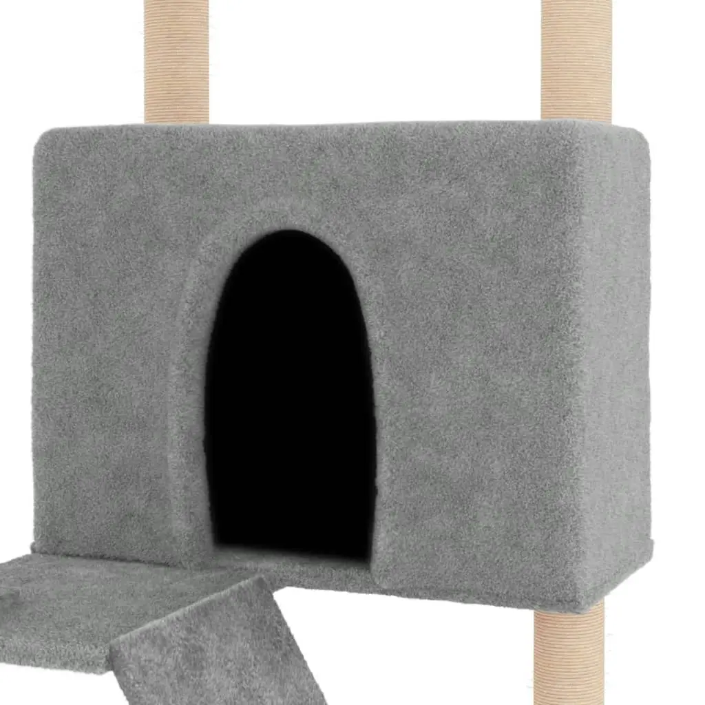 Cat Tree with Sisal Scratching Posts Light Grey 143 cm 171730