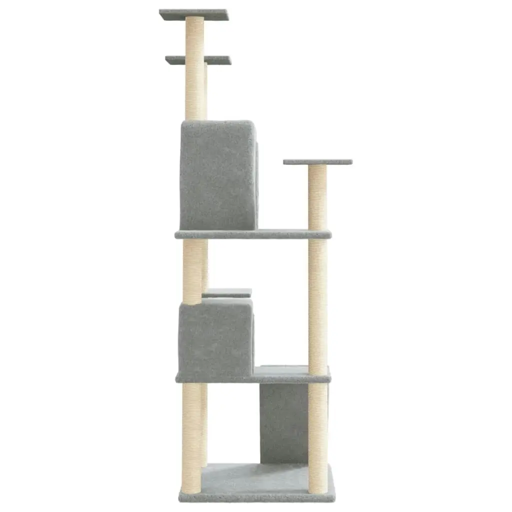 Cat Tree with Sisal Scratching Posts Light Grey 153 cm 171694