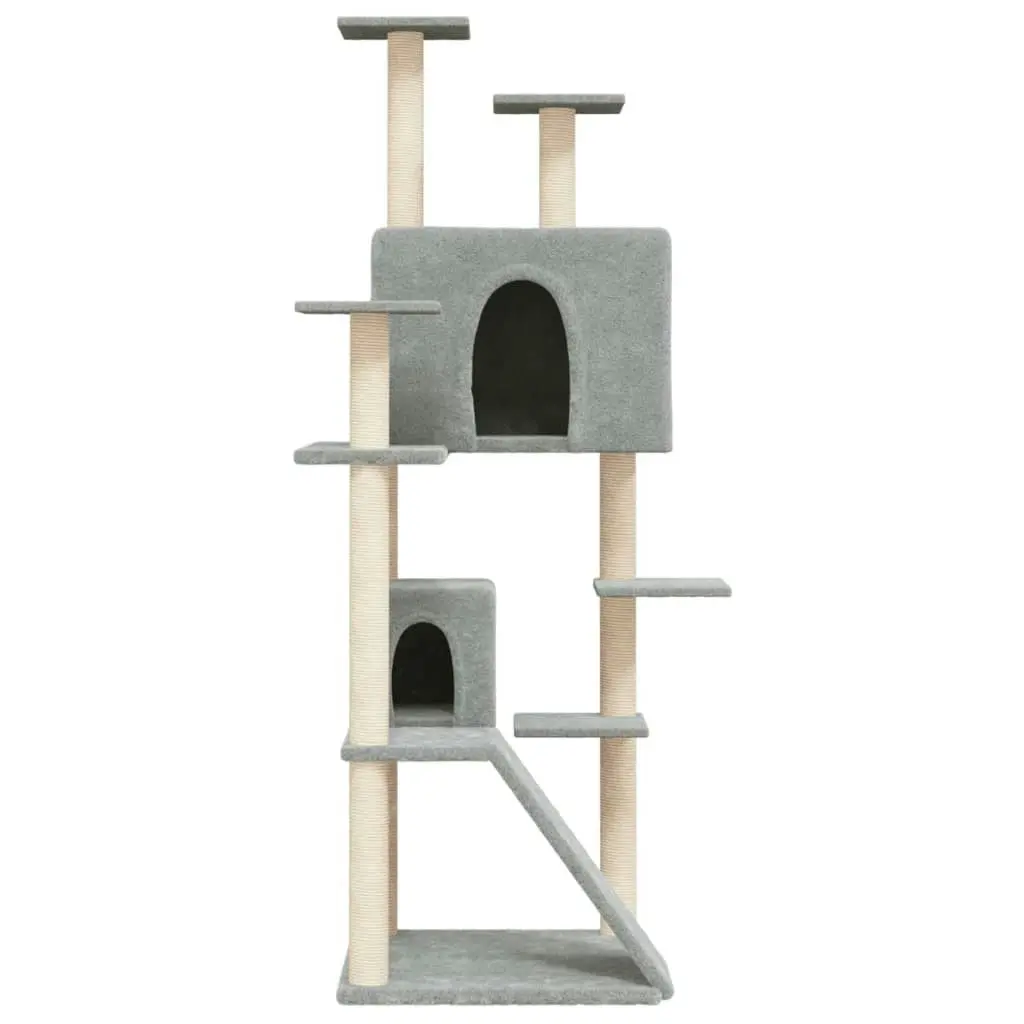 Cat Tree with Sisal Scratching Posts Light Grey 153 cm 171694