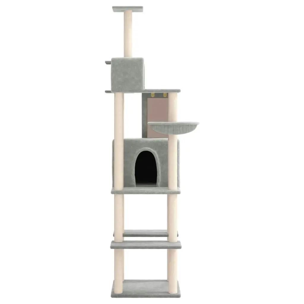 Cat Tree with Sisal Scratching Posts Light Grey 201 cm 171643