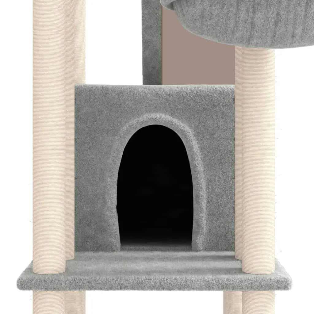 Cat Tree with Sisal Scratching Posts Light Grey 201 cm 171643