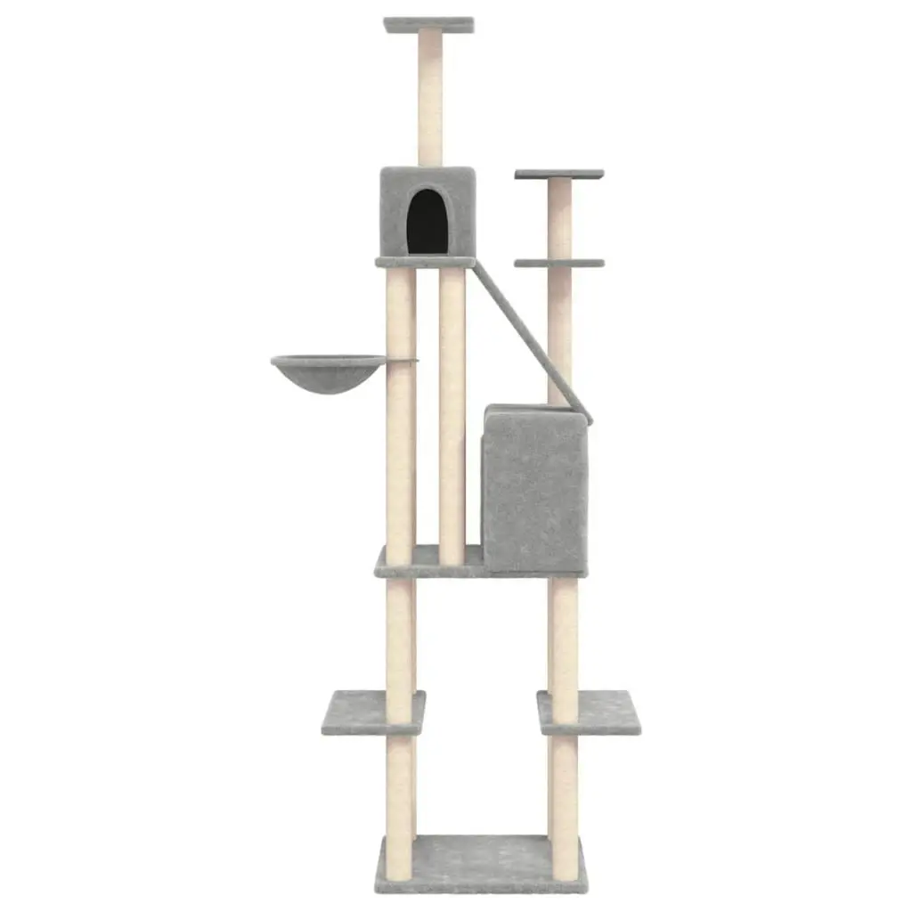 Cat Tree with Sisal Scratching Posts Light Grey 201 cm 171643