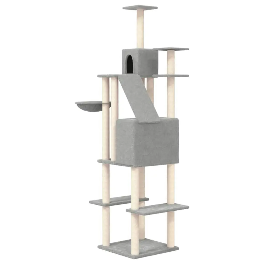 Cat Tree with Sisal Scratching Posts Light Grey 201 cm 171643