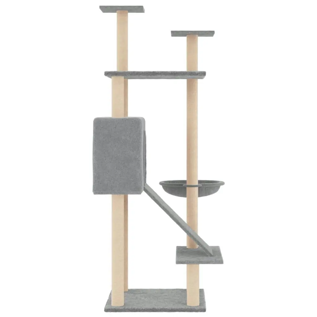 Cat Tree with Sisal Scratching Posts Light Grey 153 cm 171751