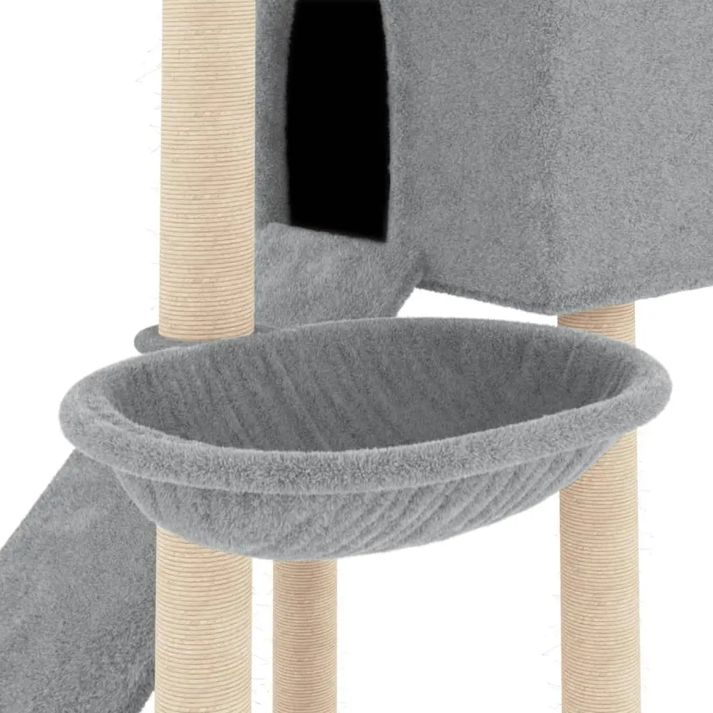 Cat Tree with Sisal Scratching Posts Light Grey 153 cm 171751