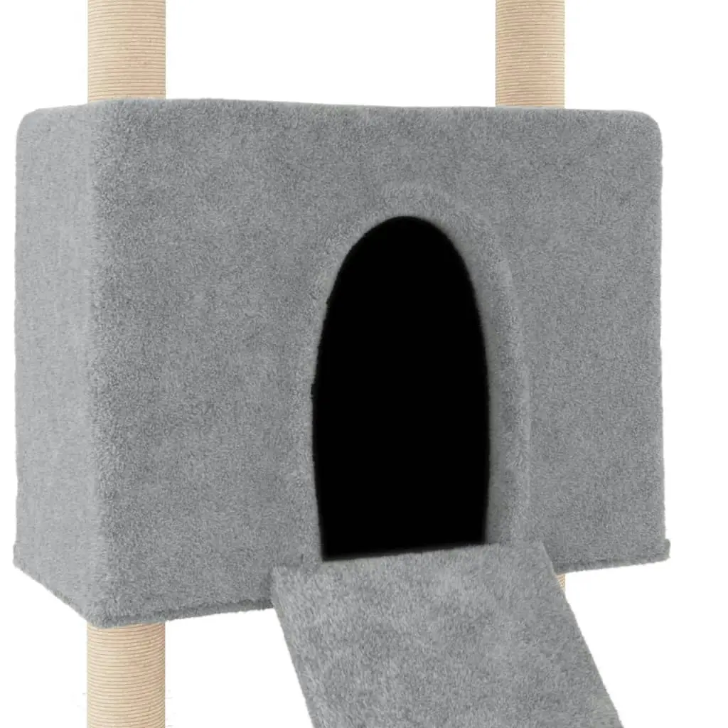 Cat Tree with Sisal Scratching Posts Light Grey 153 cm 171751