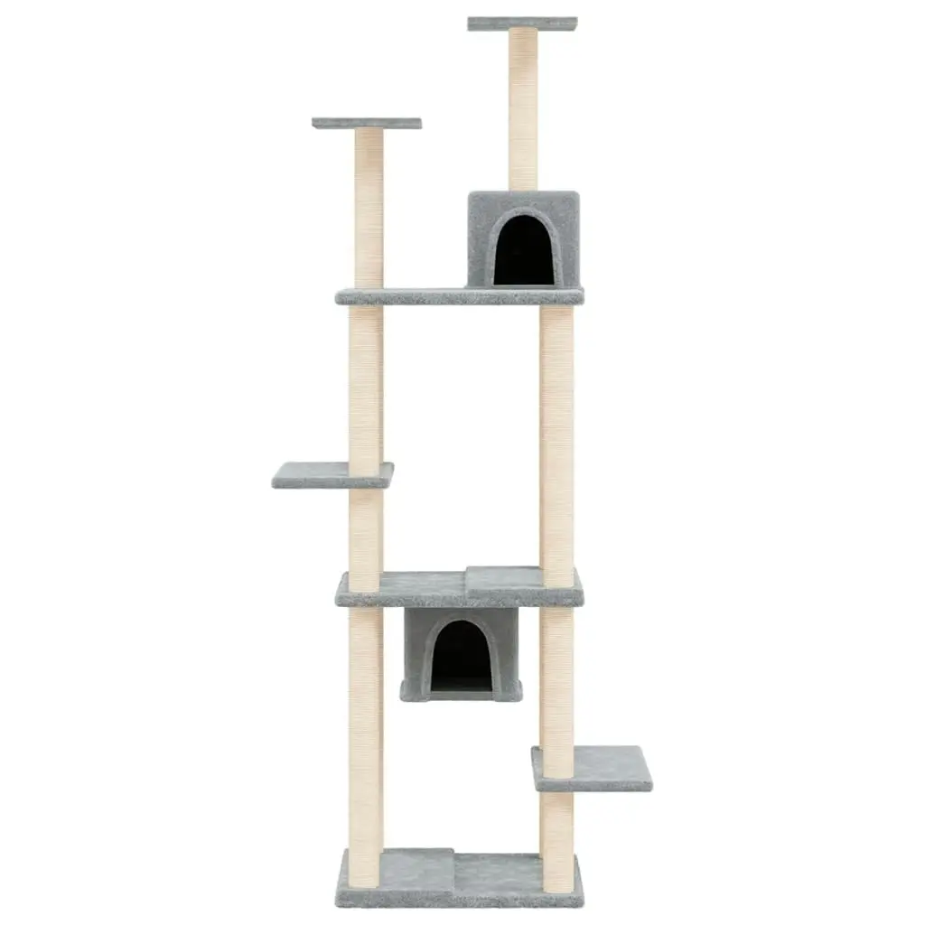 Cat Tree with Sisal Scratching Posts Light Grey 176 cm 171688