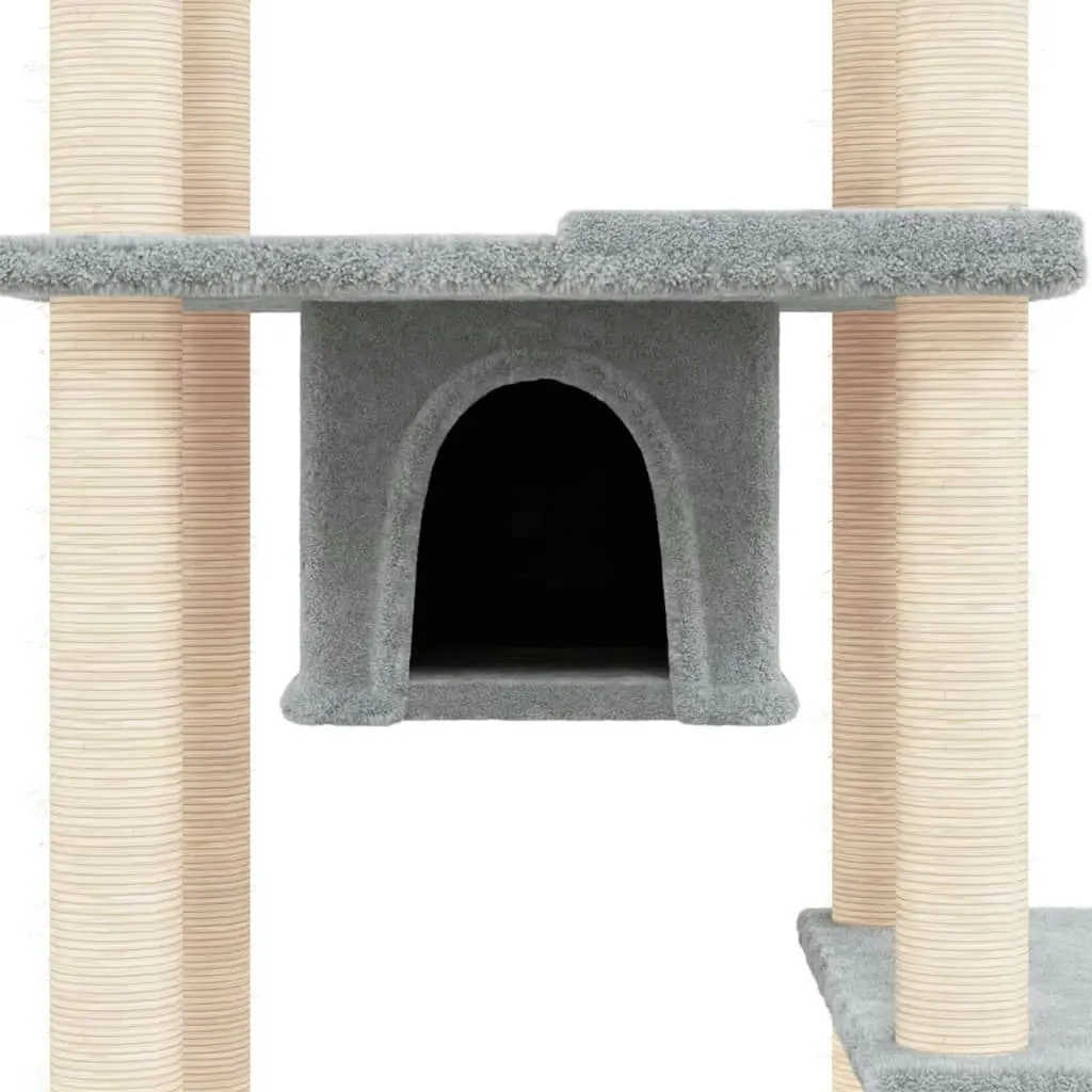 Cat Tree with Sisal Scratching Posts Light Grey 176 cm 171688