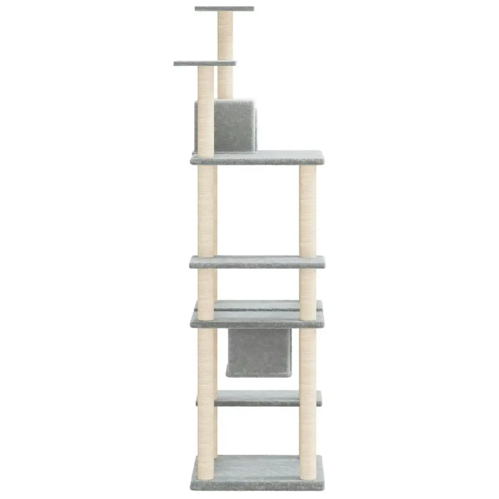 Cat Tree with Sisal Scratching Posts Light Grey 176 cm 171688