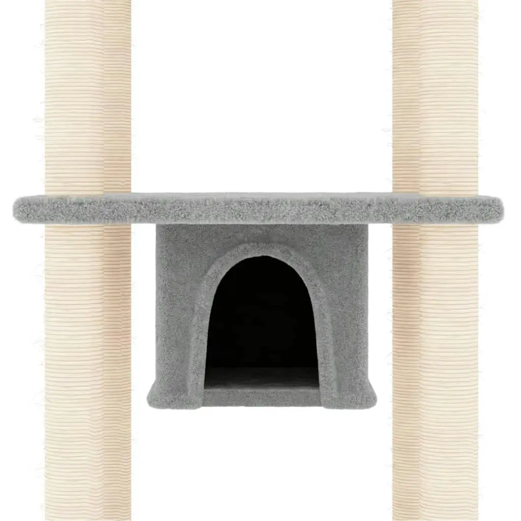 Cat Tree with Sisal Scratching Posts Light Grey 169 cm 171673