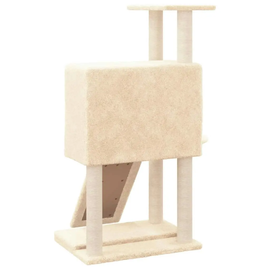 Cat Tree with Sisal Scratching Posts Cream 96 cm 171645