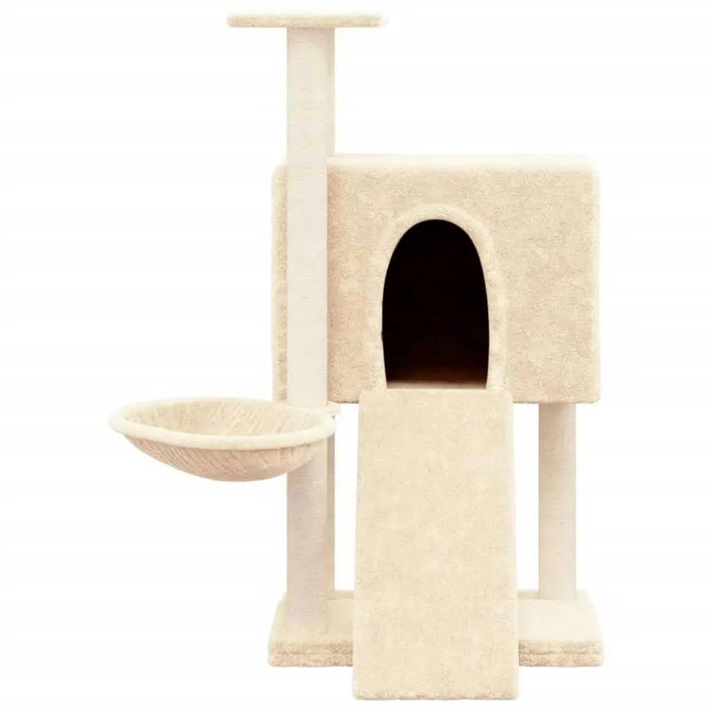 Cat Tree with Sisal Scratching Posts Cream 96 cm 171645