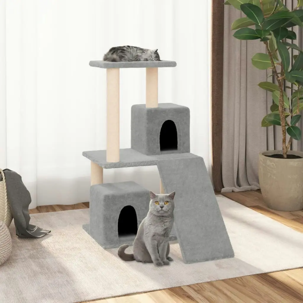 Cat Tree with Sisal Scratching Posts Light Grey 82 cm 171664