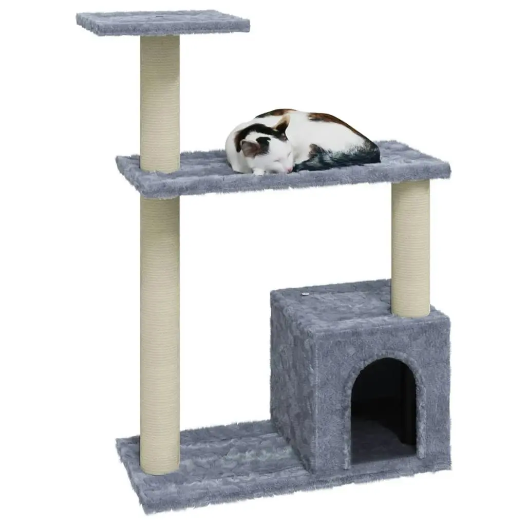 Cat Tree with Sisal Scratching Posts Light Grey 70 cm 171434