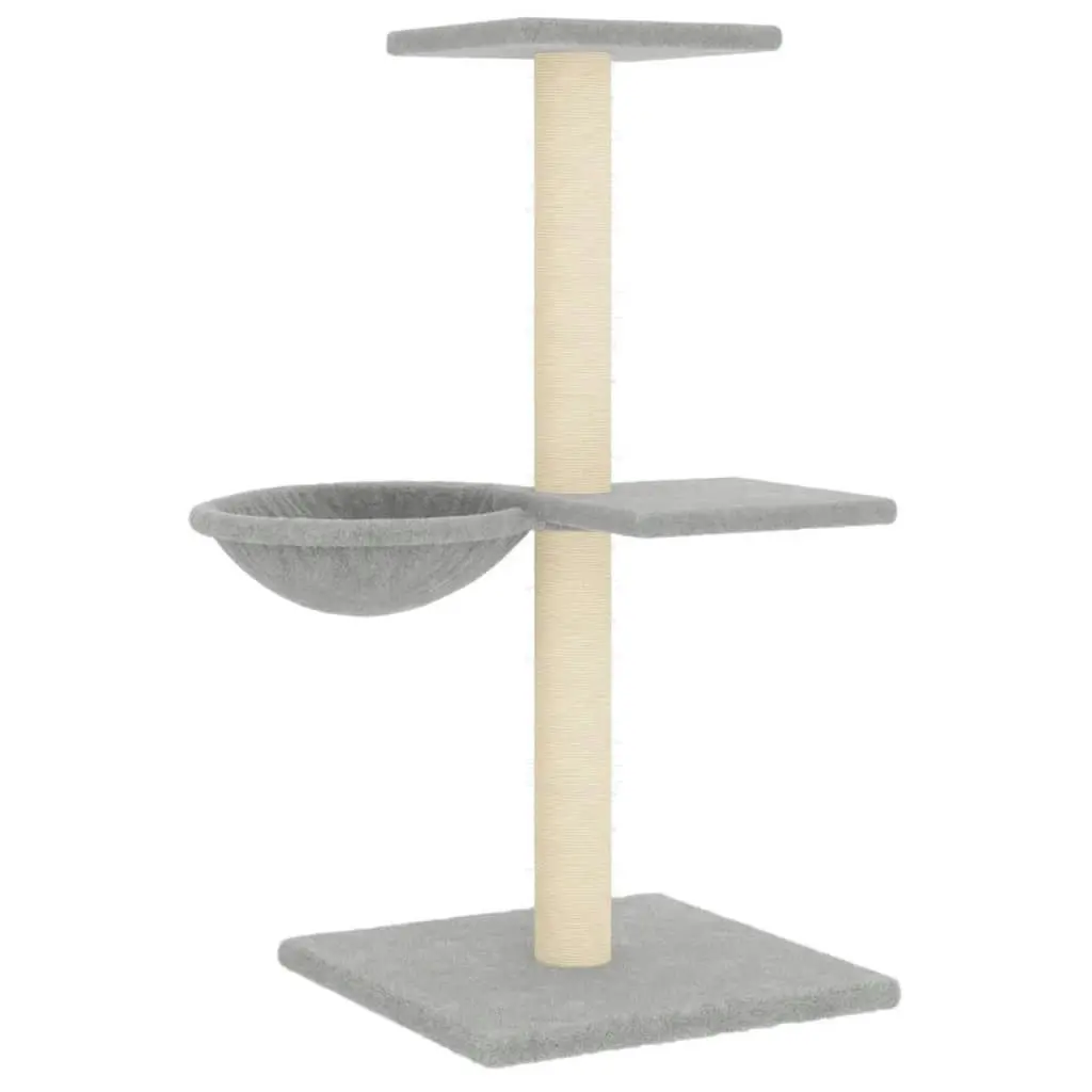 Cat Tree with Sisal Scratching Posts Light Grey 72 cm 171769