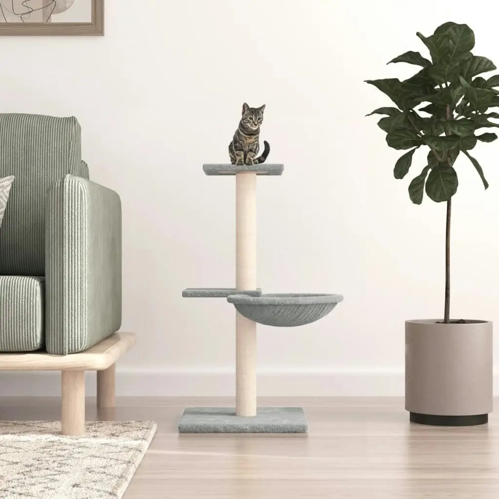 Cat Tree with Sisal Scratching Posts Light Grey 72 cm 171769