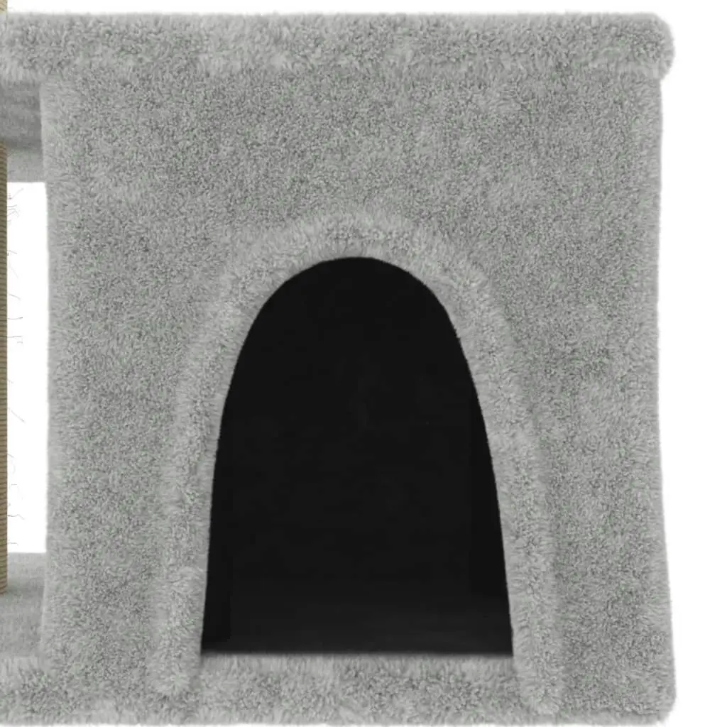 Cat Tree with Sisal Scratching Posts Light Grey 48 cm 171787