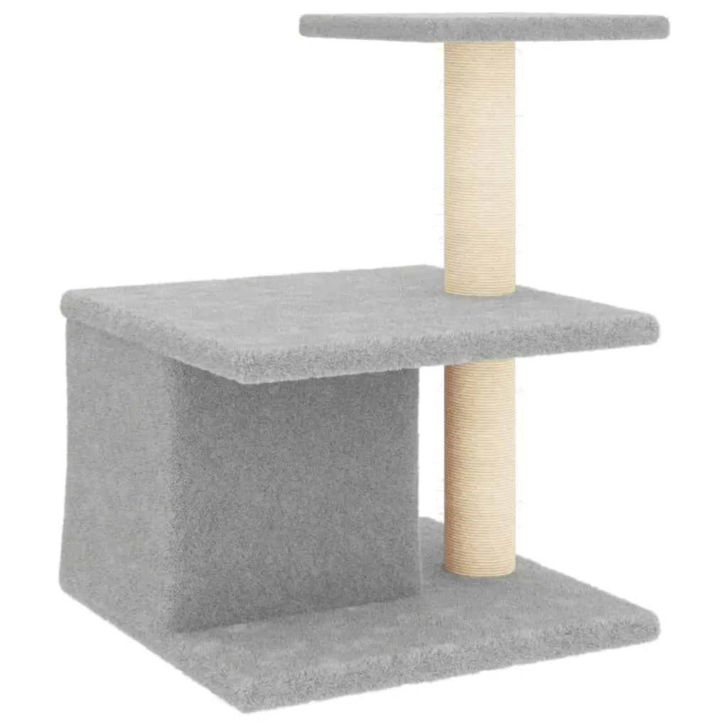 Cat Tree with Sisal Scratching Posts Light Grey 48 cm 171787