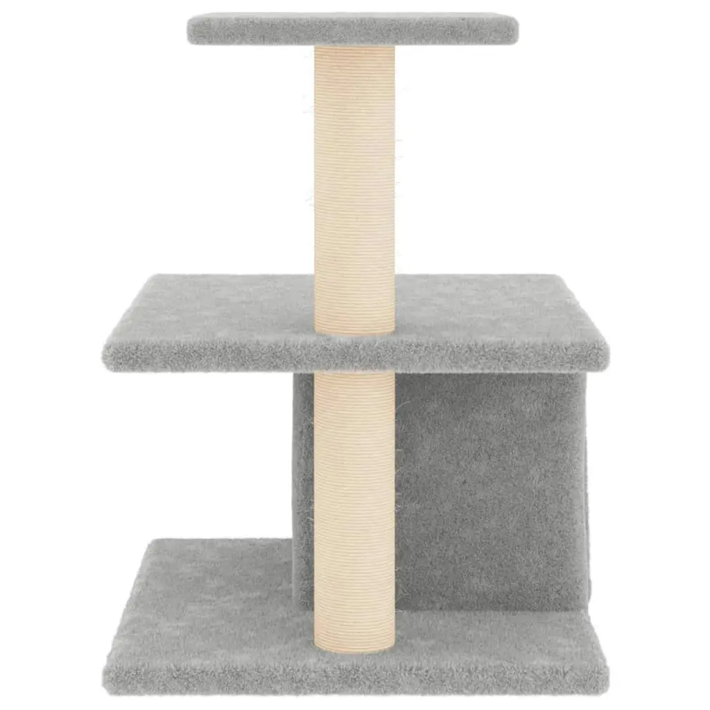 Cat Tree with Sisal Scratching Posts Light Grey 48 cm 171787