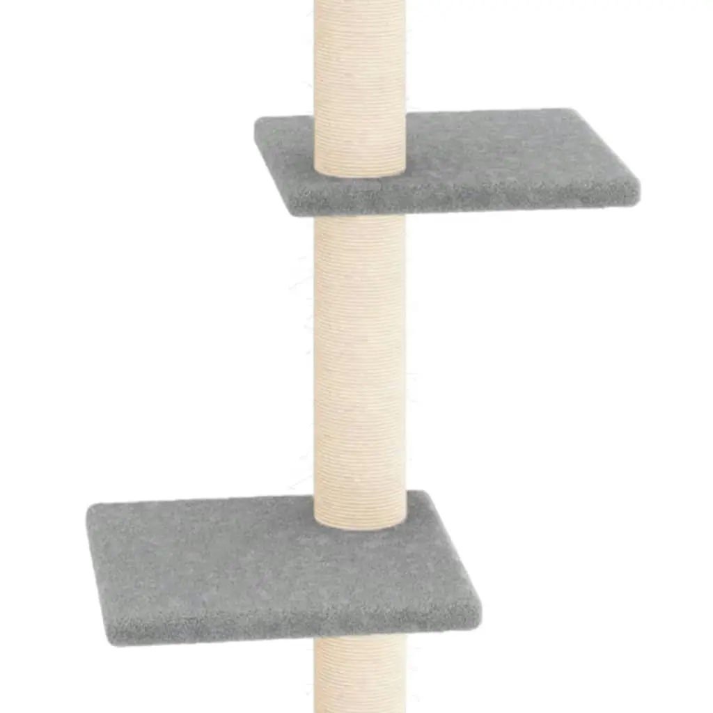 Cat Tree with Sisal Scratching Posts Light Grey 70 cm 171754