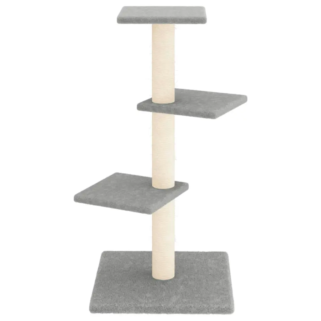 Cat Tree with Sisal Scratching Posts Light Grey 70 cm 171754