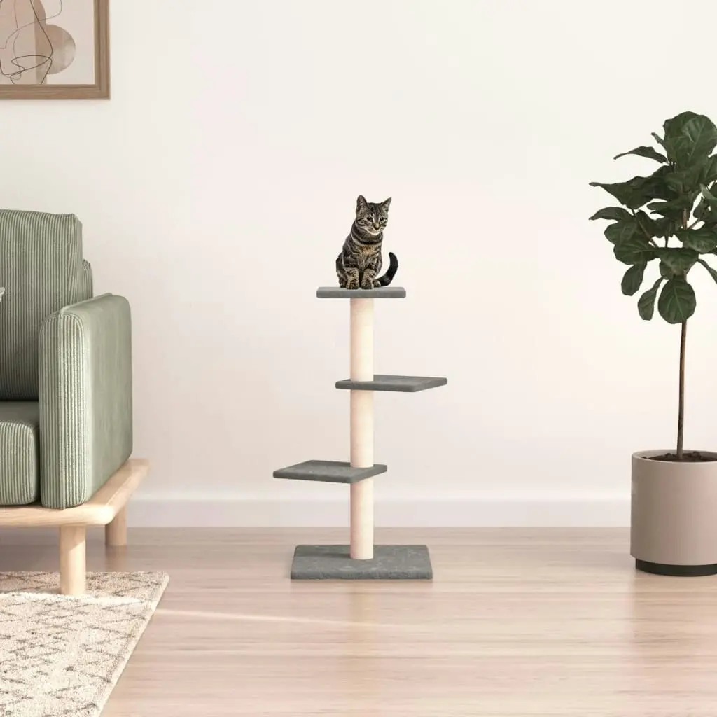 Cat Tree with Sisal Scratching Posts Light Grey 70 cm 171754