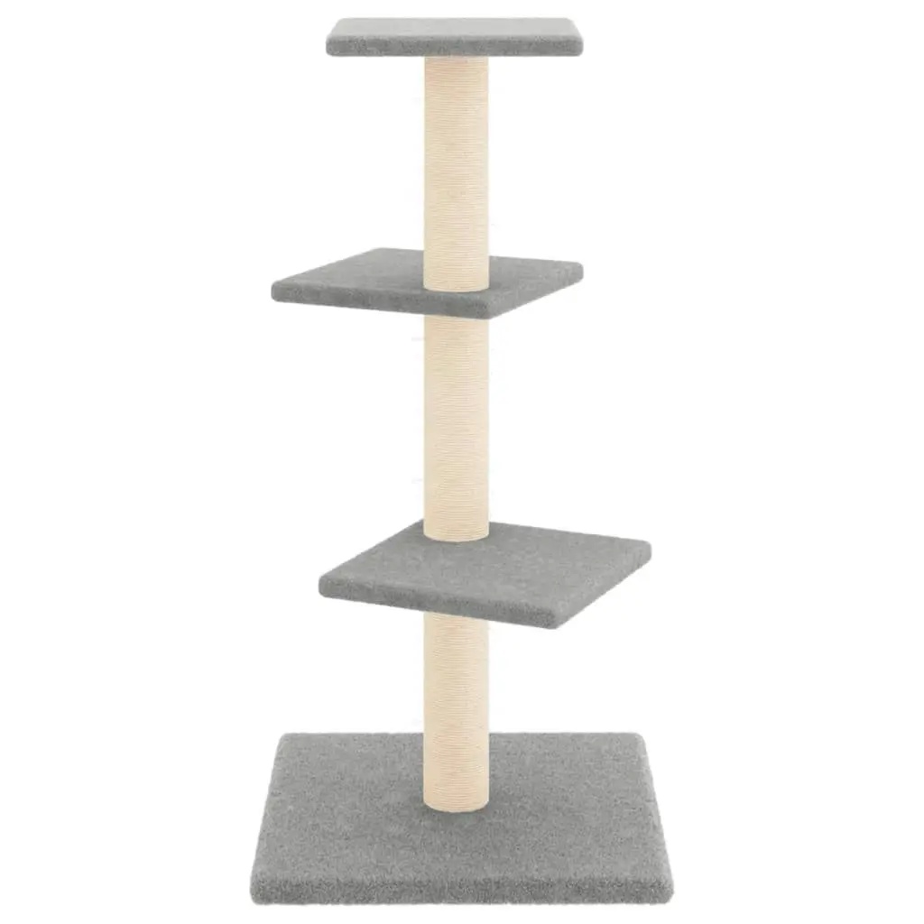 Cat Tree with Sisal Scratching Posts Light Grey 70 cm 171754