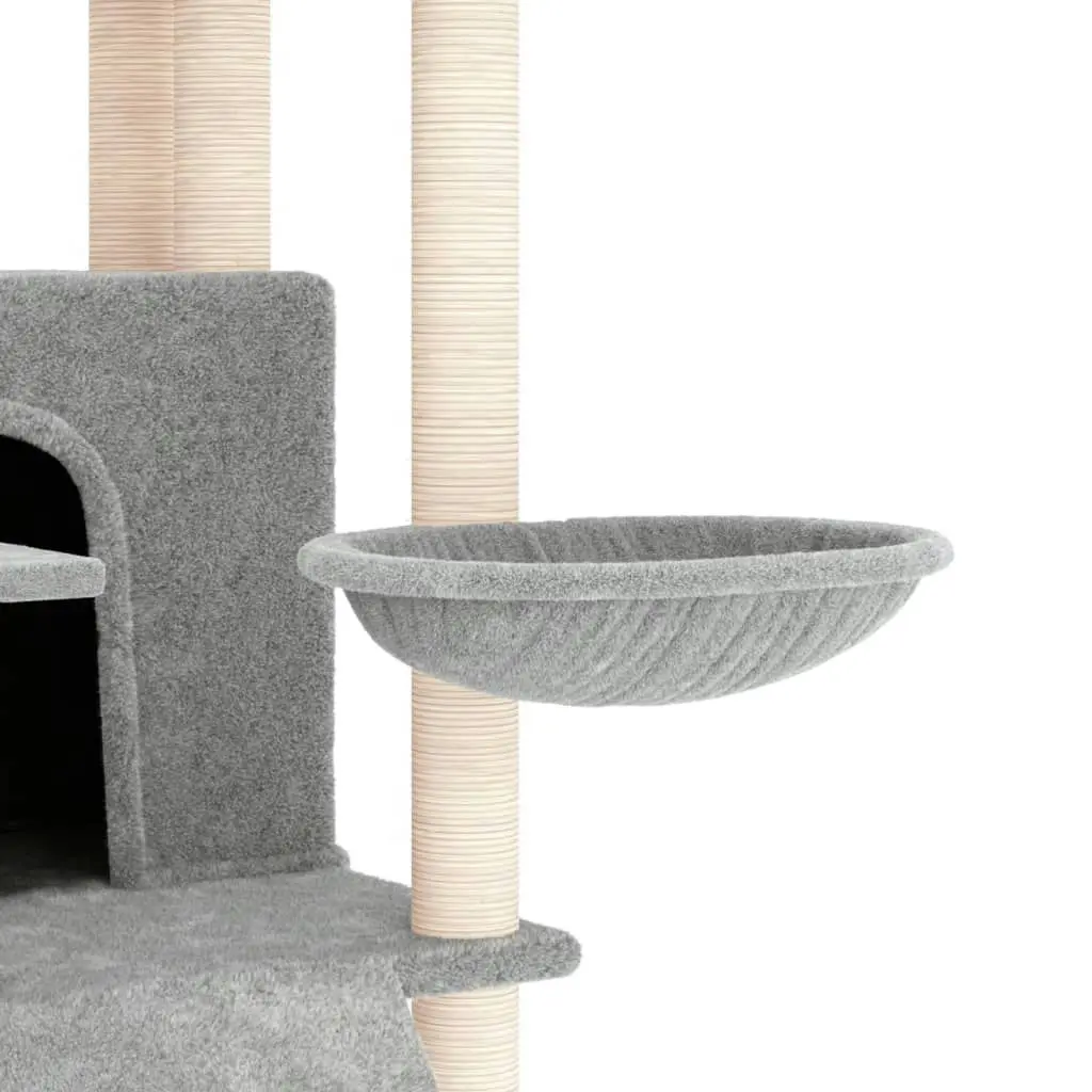 Cat Tree with Sisal Scratching Posts Light Grey 154 cm 171691