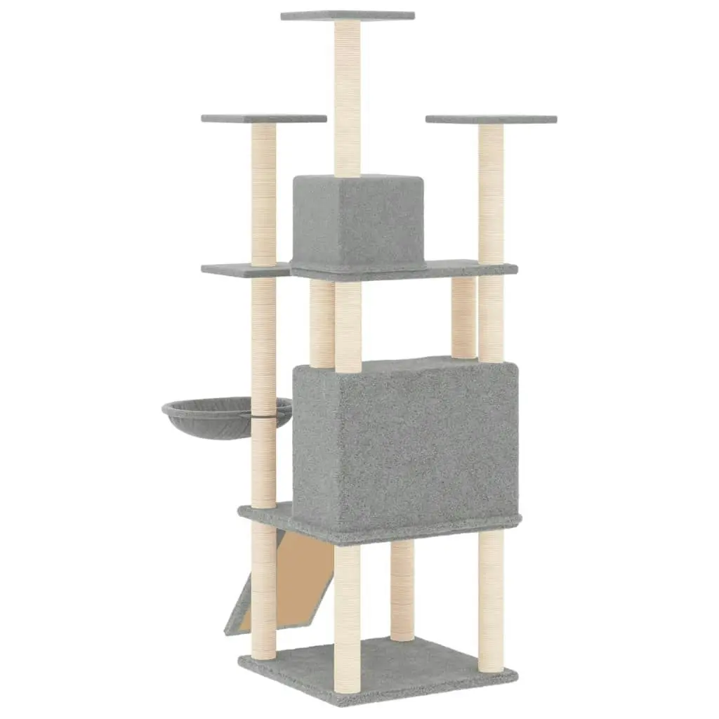 Cat Tree with Sisal Scratching Posts Light Grey 154 cm 171691