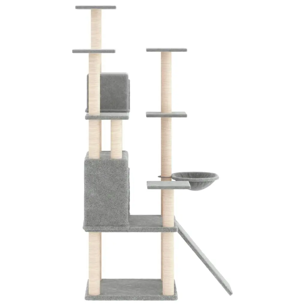 Cat Tree with Sisal Scratching Posts Light Grey 154 cm 171691