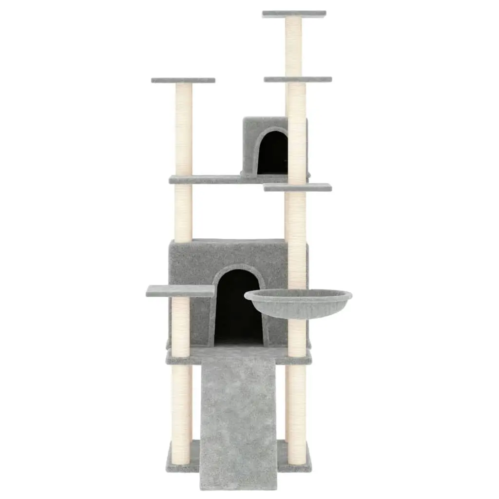 Cat Tree with Sisal Scratching Posts Light Grey 154 cm 171691