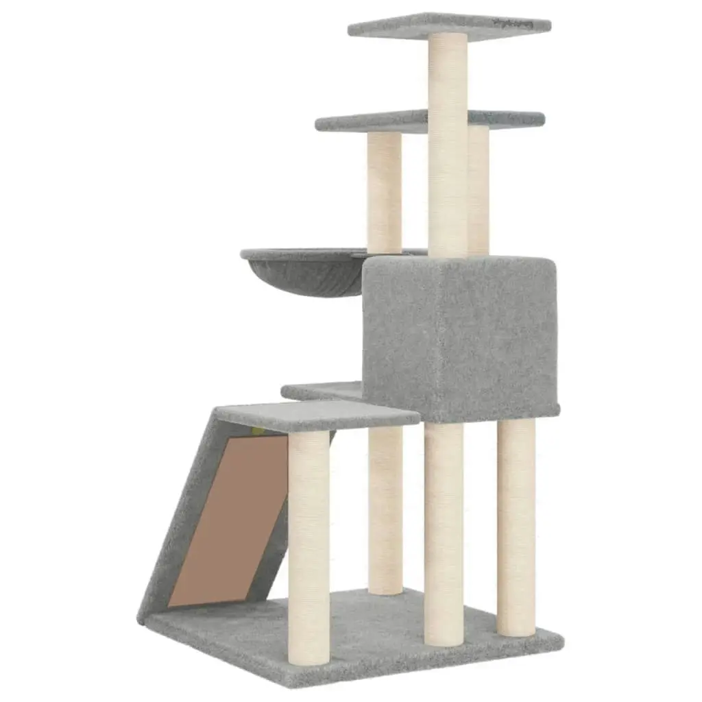 Cat Tree with Sisal Scratching Posts Light Grey 94 cm 171703