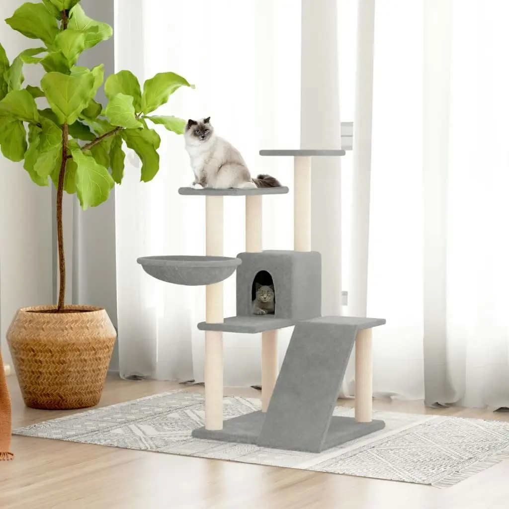 Cat Tree with Sisal Scratching Posts Light Grey 94 cm 171703